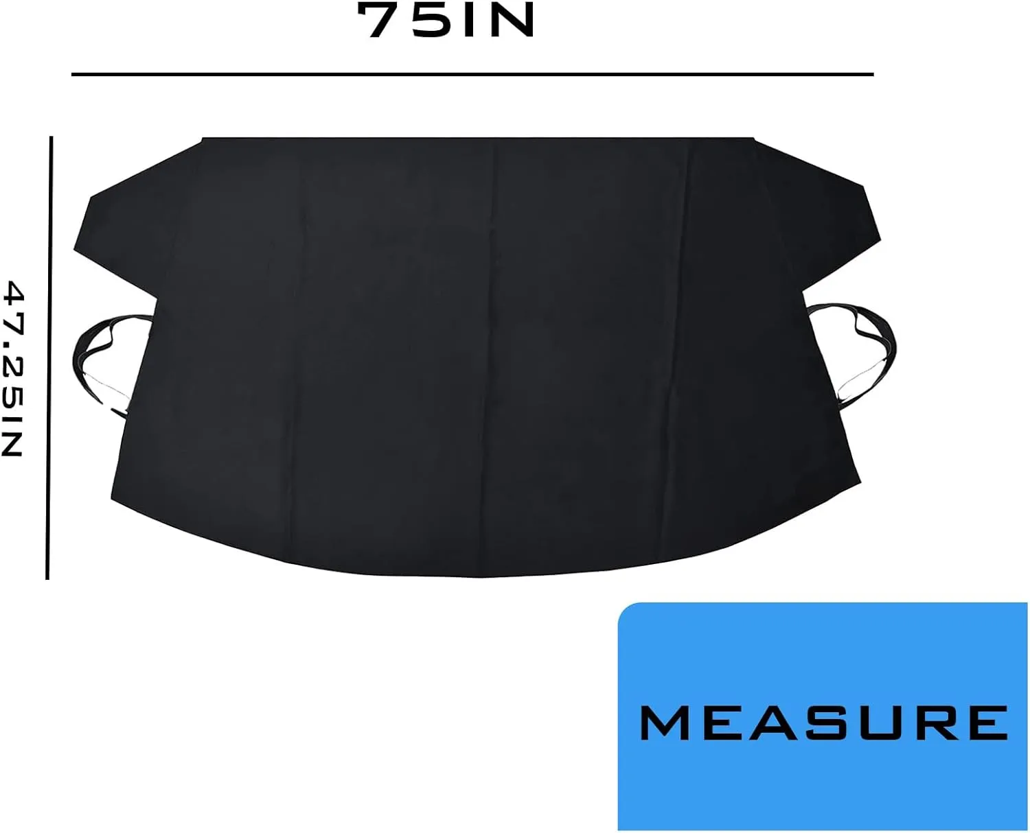 1 Pcs Black Windshield Cover for Ice Snow, Car Windshield Cover 75 Inches X47.25 Inches for Most Car, Suvs Car Snow Cover