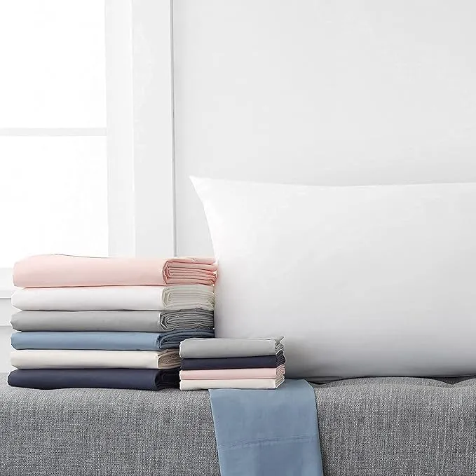 100% Pima Cotton 400 TC 4-Piece Top Split Head King Sheets for Adjustable Beds, Designed for Sleep Number Beds- 34'' Split from The Top, 15" Deep Pocket Fit - Aqua Blue