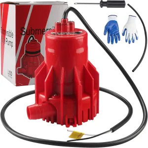 1600gph Boat Bilge Pump Electric 12V Submersible Marine drainage Water pumping Pump suitable for high flow liquid transportation in marine swimming pools