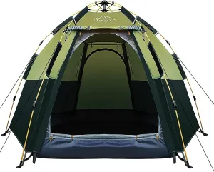 2-3 Person Camping Tent 60 Seconds Easy Quick Set Up Tent Waterproof Pop Up Dome Family Hexagon Outdoor Sports Backpacking Tents Double Layer Flysheet Camping Sun Shelters 2 Doors