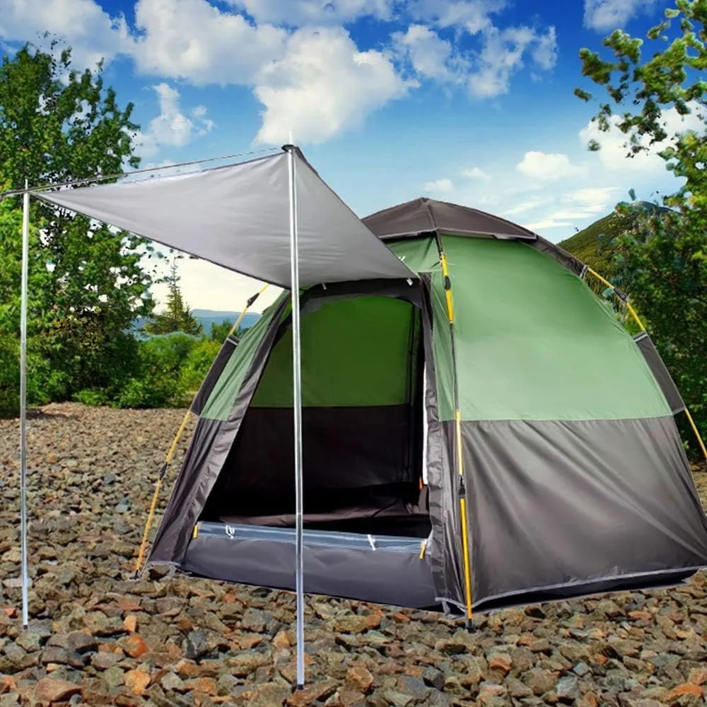 2-3 Person Camping Tent 60 Seconds Easy Quick Set Up Tent Waterproof Pop Up Dome Family Hexagon Outdoor Sports Backpacking Tents Double Layer Flysheet Camping Sun Shelters 2 Doors