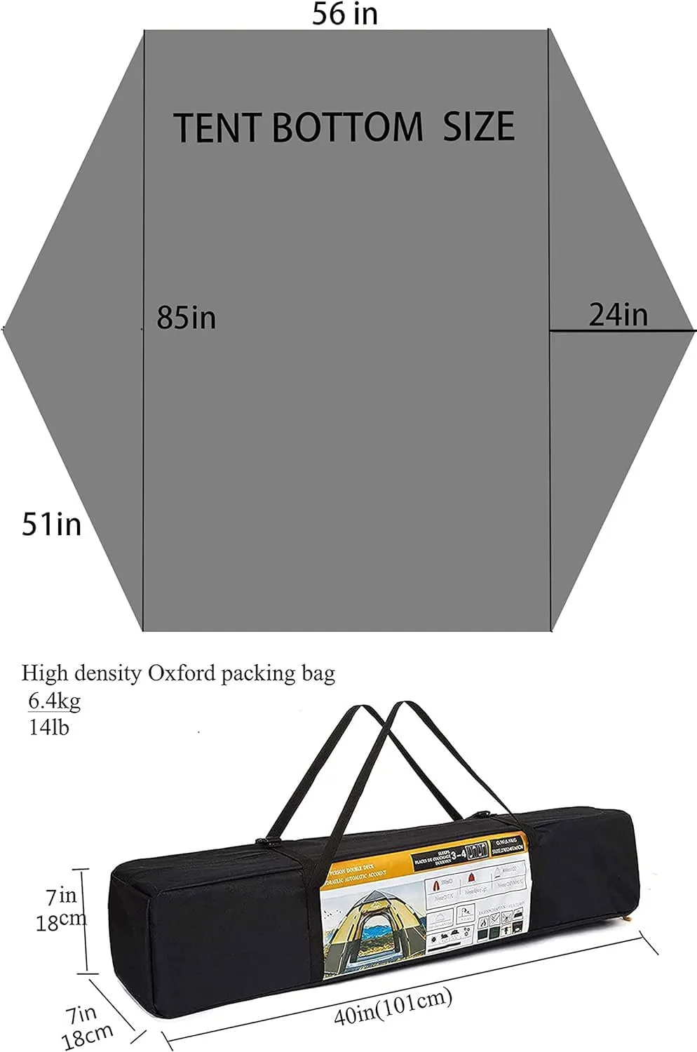 2-3 Person Camping Tent 60 Seconds Easy Quick Set Up Tent Waterproof Pop Up Dome Family Hexagon Outdoor Sports Backpacking Tents Double Layer Flysheet Camping Sun Shelters 2 Doors