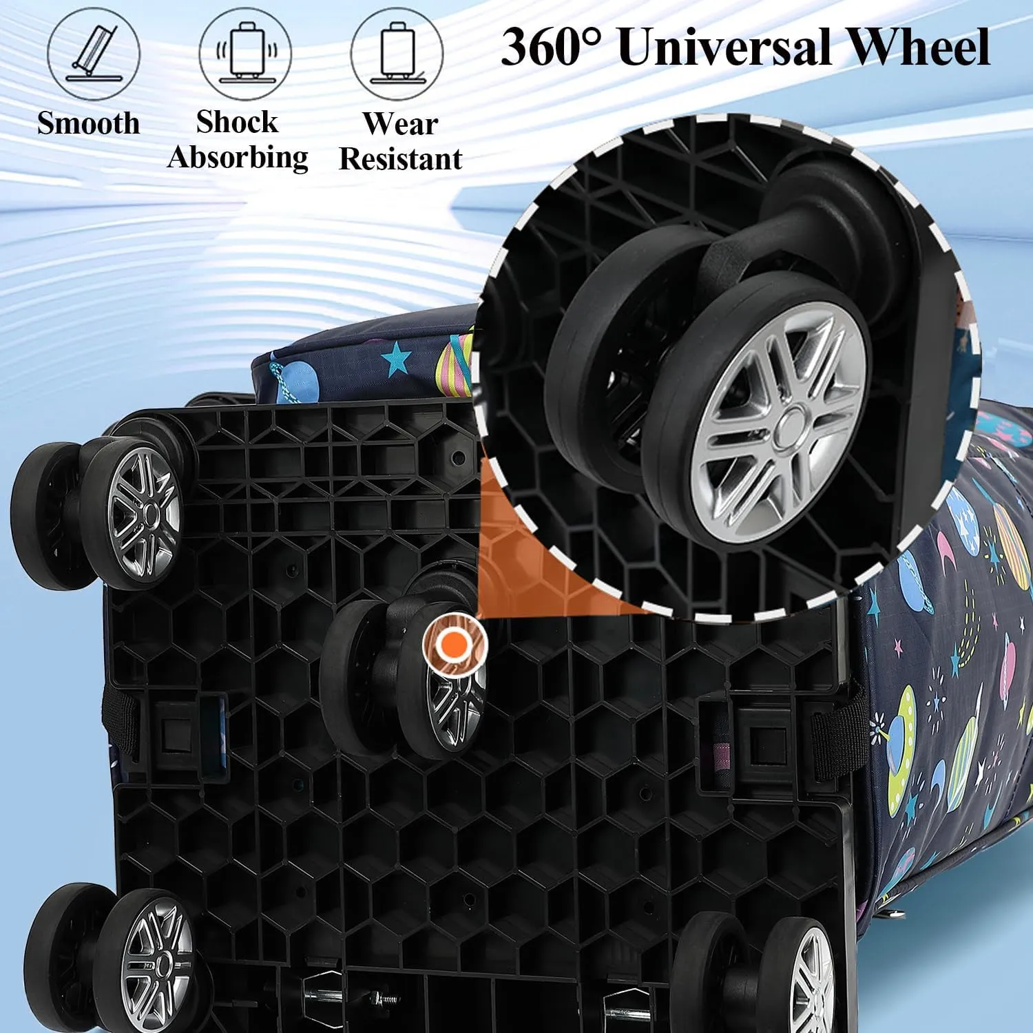 2 in 1 Shopping Cart with Wheels, Grocery Cart, Portable Utility Dolly Cart, Luggage Cart, Foldable Hand Truck with Built-in Removable Waterproof Bag for Shopping, Camping, Travel (Starry Sky)