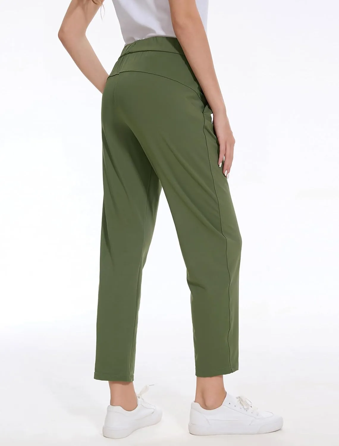 2 Pack Women's Pants with Deep Pockets Stretch Soft Sweatpants for Casual Athletic Lounge Work Golf Travel
