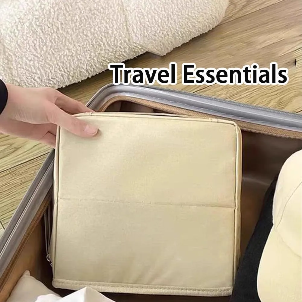 2025 Releveantoe Standing Makeup Bag – Portable, Large Capacity, Stand Up Makeup Bag, Multiple Compartments Keep Makeup And Tools Neatly Sorted (Gray-Oxford, Only Bag)