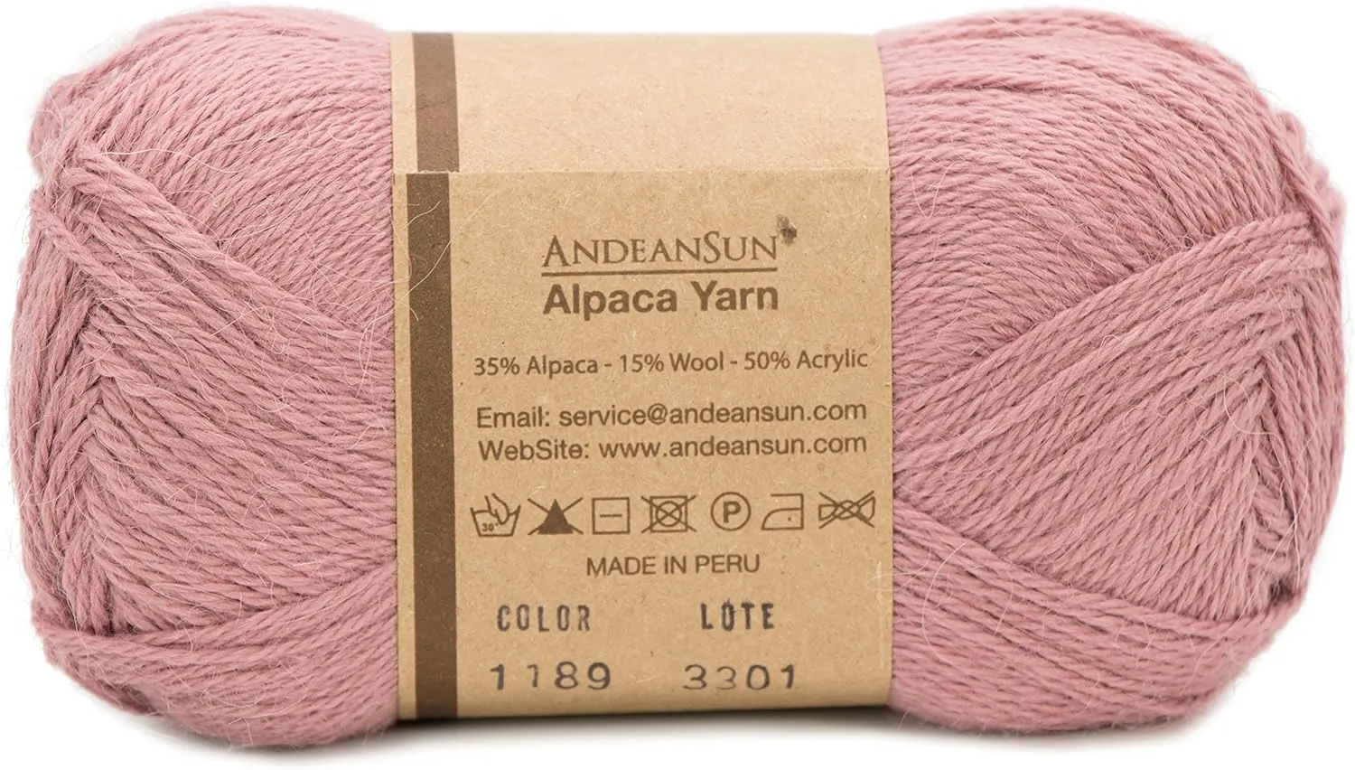 (3 Small Gorgeous Skeins) Alpaca Yarn Blend Umayo [657 Yards Total], #2 Fingering (Pink Mauve)