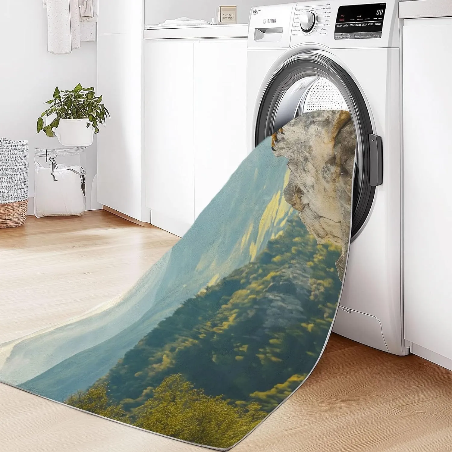 3 x 4 ft Washable Area Rug for Living Room Animal Eagle Mountains Ultra Soft Low-Pile Floor Rugs with Non Slip Rubber Backing Green, Indoor Floor Carpet for Dining Room Home Office Decor