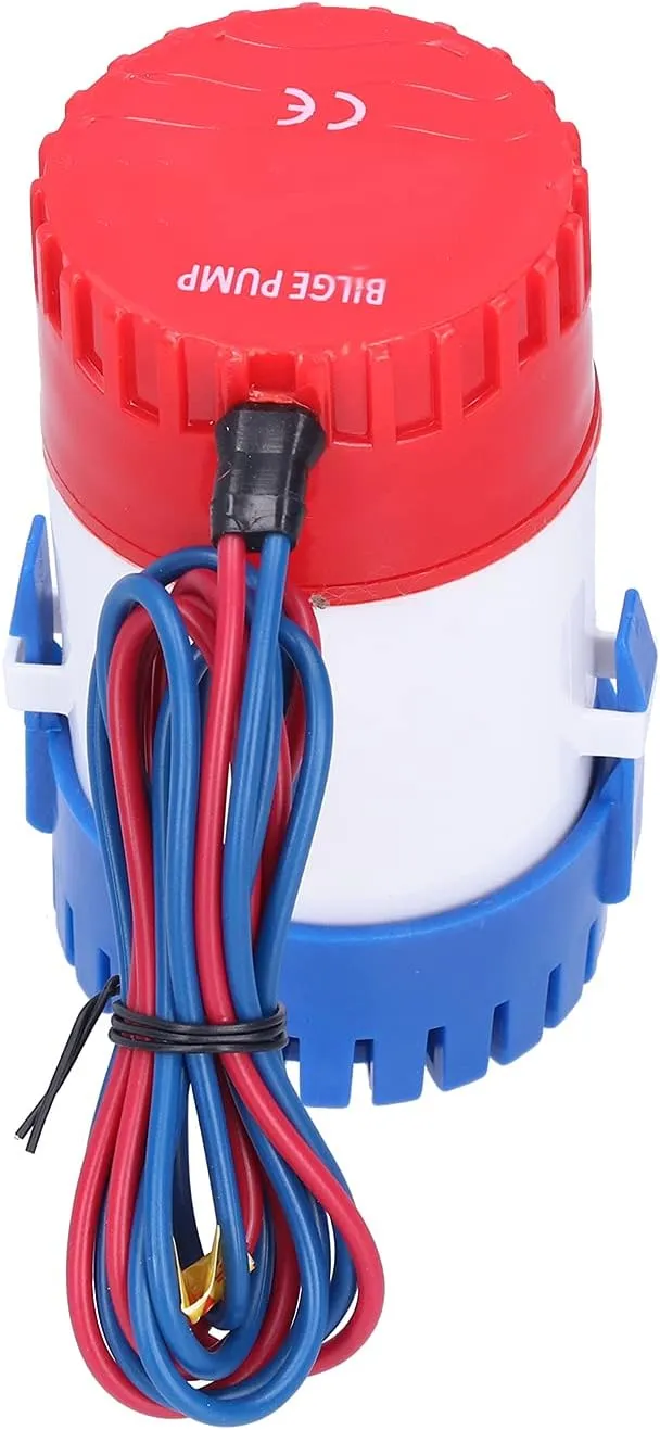 350GPH Bilge Pump, Stainless Steel Shaft ABS Pump with Filter, for Sea Water Quality Analysis, Sewage Treatment, Water Circulation Transfer (DC12V 350GPH)