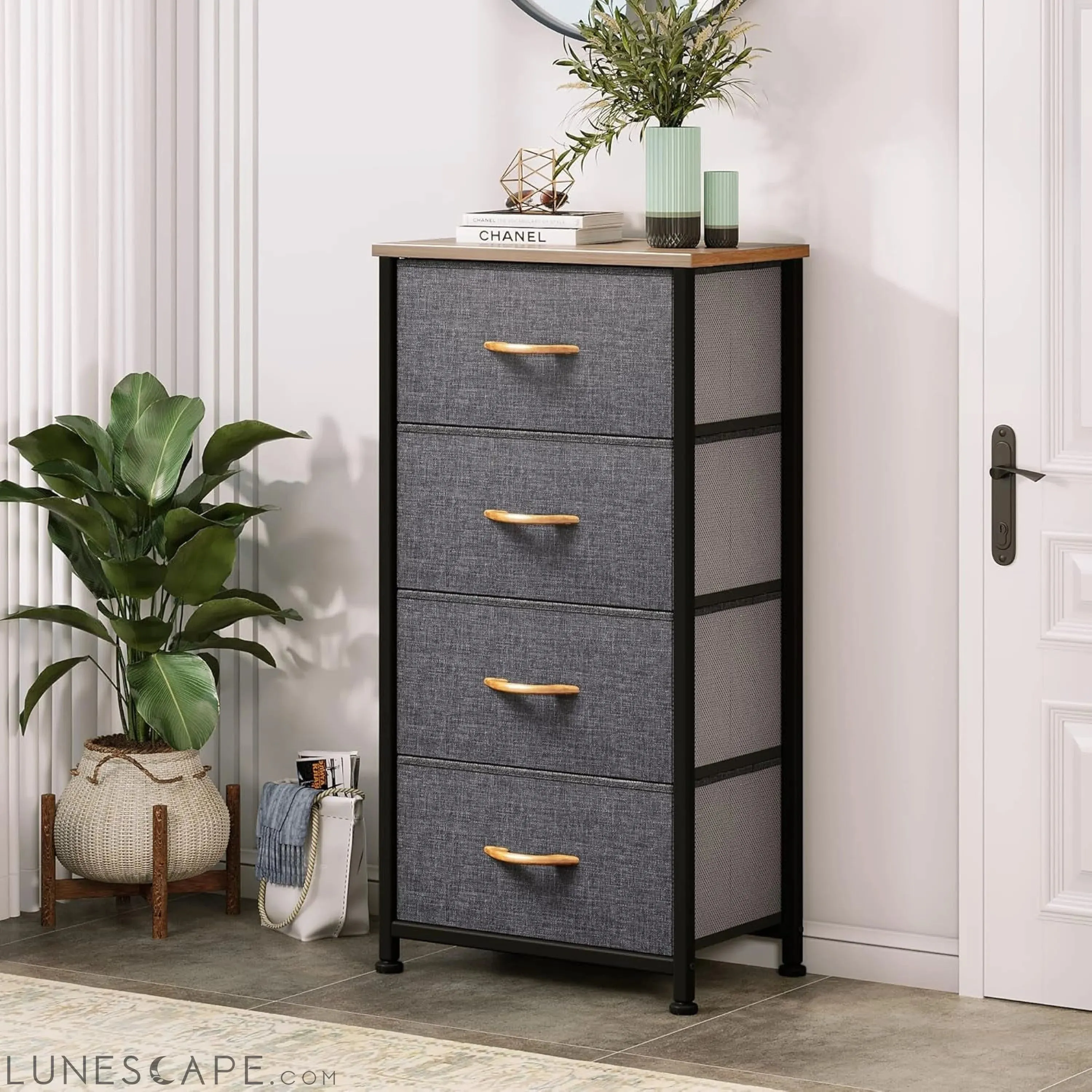 4 Drawers Dresser, Small Dresser for Bedroom, Fabric Storage Tower,