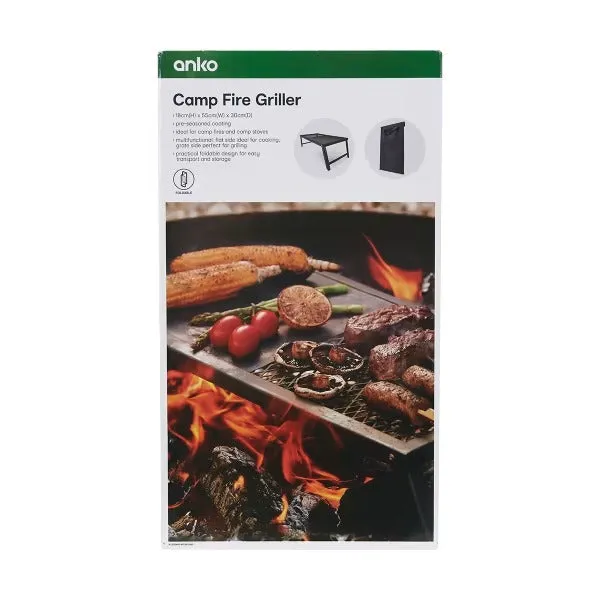 55cm Camp Fire Griller - Black/ Ideal for Camping