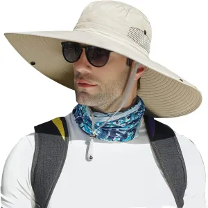 6" Wide Brim Sun Protection Hat Outdoor Unisex Bucket Hats for Hiking Beach Fishing Safari Garden Lawn Yard Work Kayaking