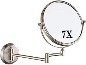 7X Makeup Mirror Round Bathroom Mirror, Double-Sided Vanity Mirror 360 Rotation, Make Your Details Look More Refined