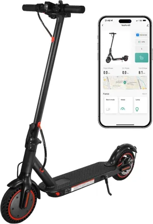8.5-inch Foldable Adult Electric Scooter with APP, 350W Motor, 7.8/10.4Ah Lithium Battery, Max 17-21 Miles Long Range, 18Mph Top Speed Kick Scooter