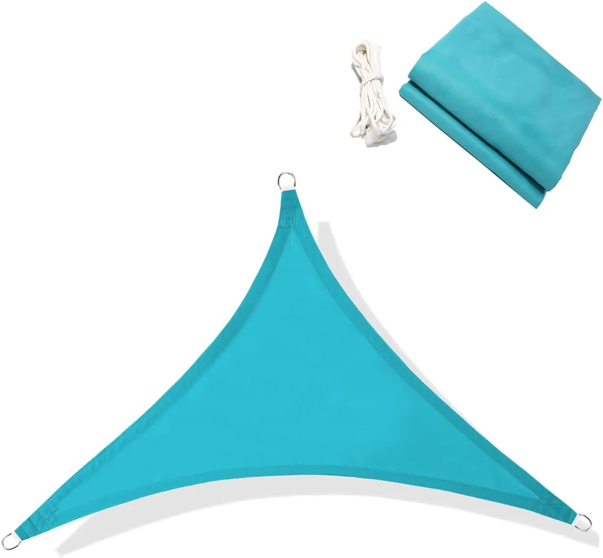 ACCREST Sun Shade Sail Waterproof 6.5'×6.5'×6.5' Triangle Shade Sail 98% UV Block Canopy Awning for Patio Backyard Lawn Garden Outdoor Activities-Lake Blue