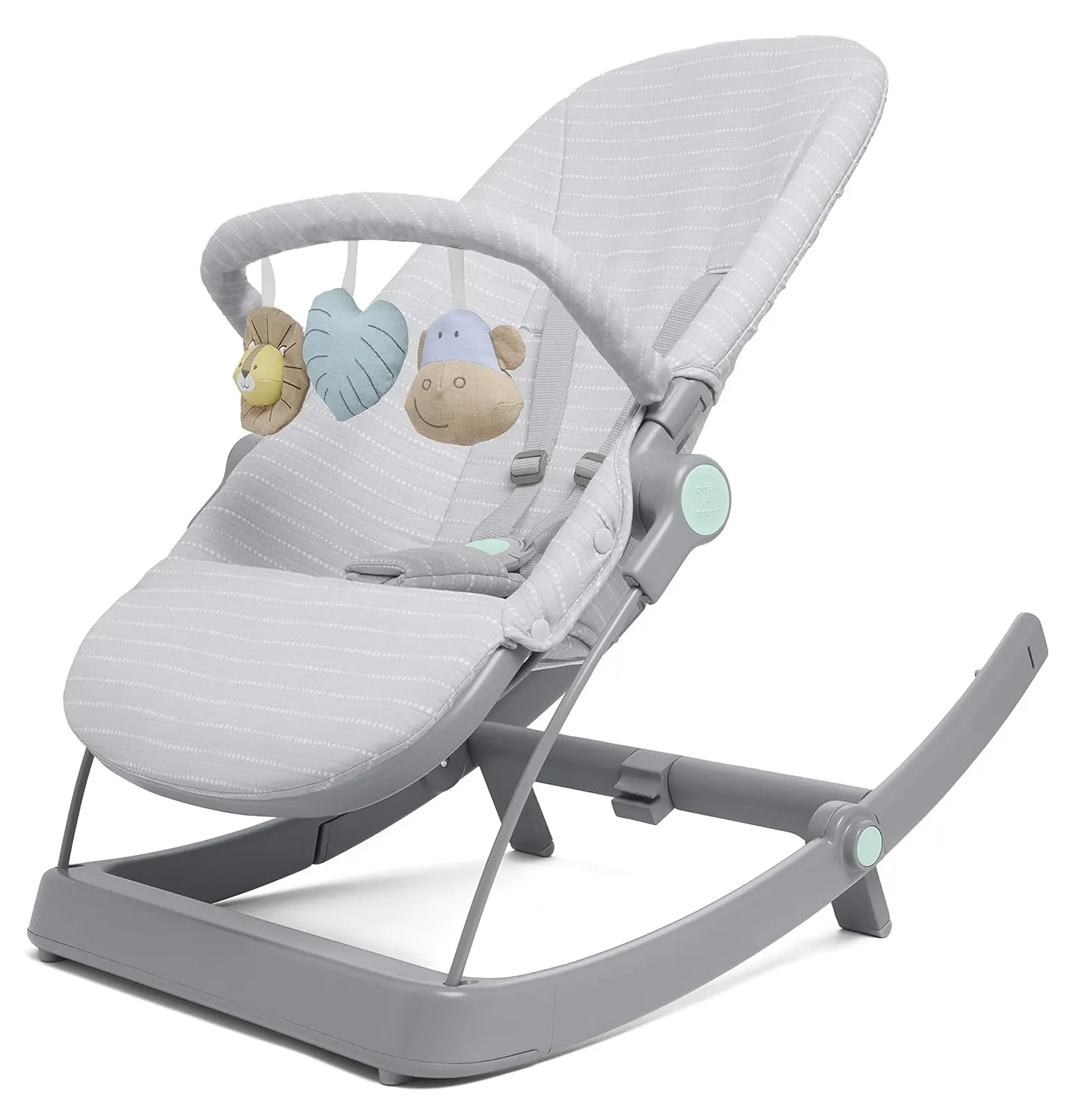 aden   anais 3-in-1 Infant to Toddler Transition Seat – Reclining Rocker, Bouncer & Seat for Newborns to 2 Years – Soft 100% Cotton Muslin Cover – 5 Point Safety Harness – Jungle Jam Toys