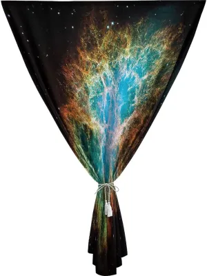 Adjustable Blackout Shades, Outer Space Portable Blackout Curtain, Crab Nebula in Early Age Clean Version Print Living Room Bedroom Window Drapes,24W x40L Inches, for Nursery,Children Kids Bedroom