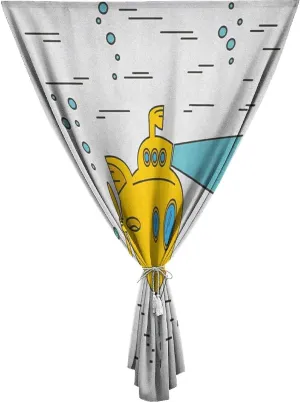 Adjustable Blackout Shades, Yellow Submarine Portable Blackout Curtain, Ocean Nautical Adventure Underwater Bubbles Cartoon Print Living Room Bedroom Window Drapes,35W x48L Inches,, for Bathroom