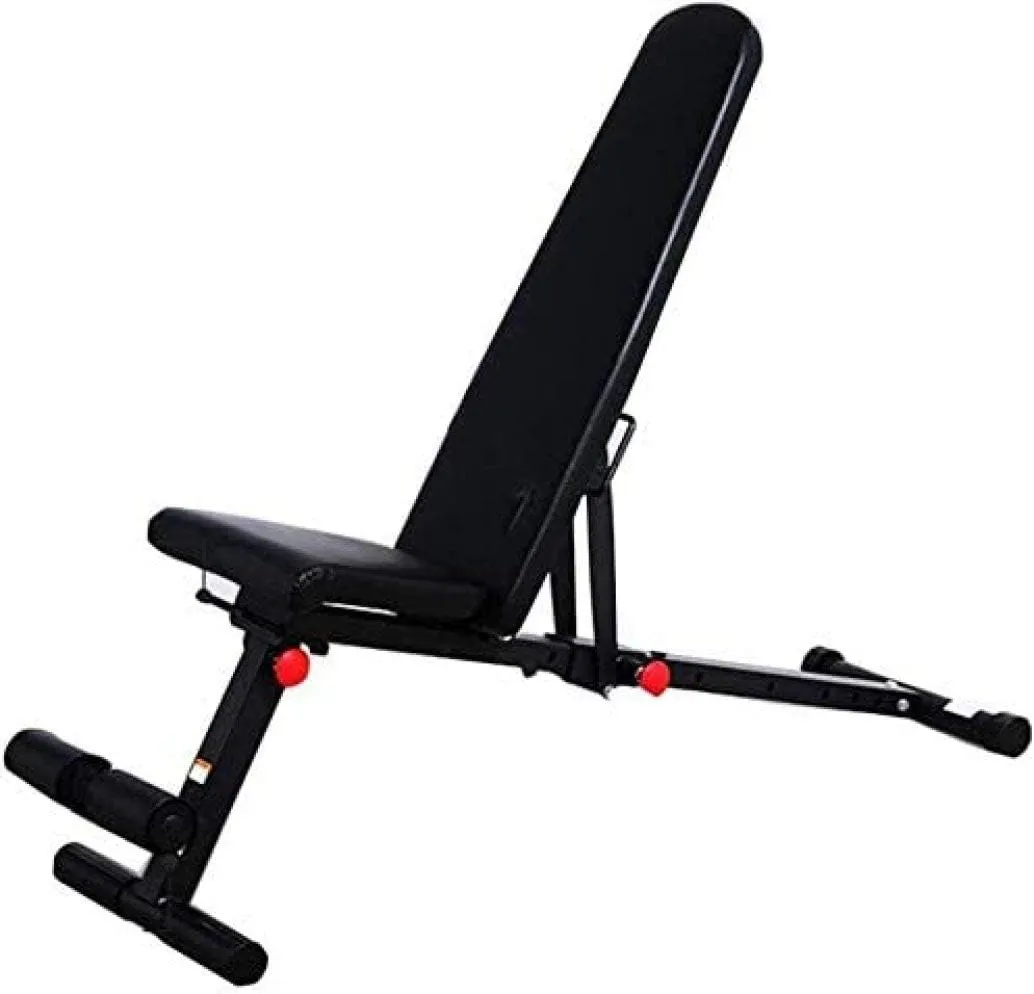 Adjustable Weight Bench Multi-Purpose Gym Bench Utility Sit Up Bench Flat/Incline/Decline for Full Body Workout Black_13043120cm