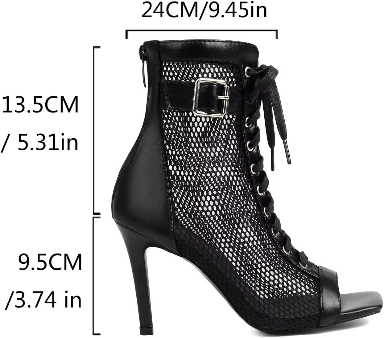 Agodor Women's Peep Toe Stiletto High Heels Lace Wedding Shoes Square Toe Ankle Strap Platform Sandals