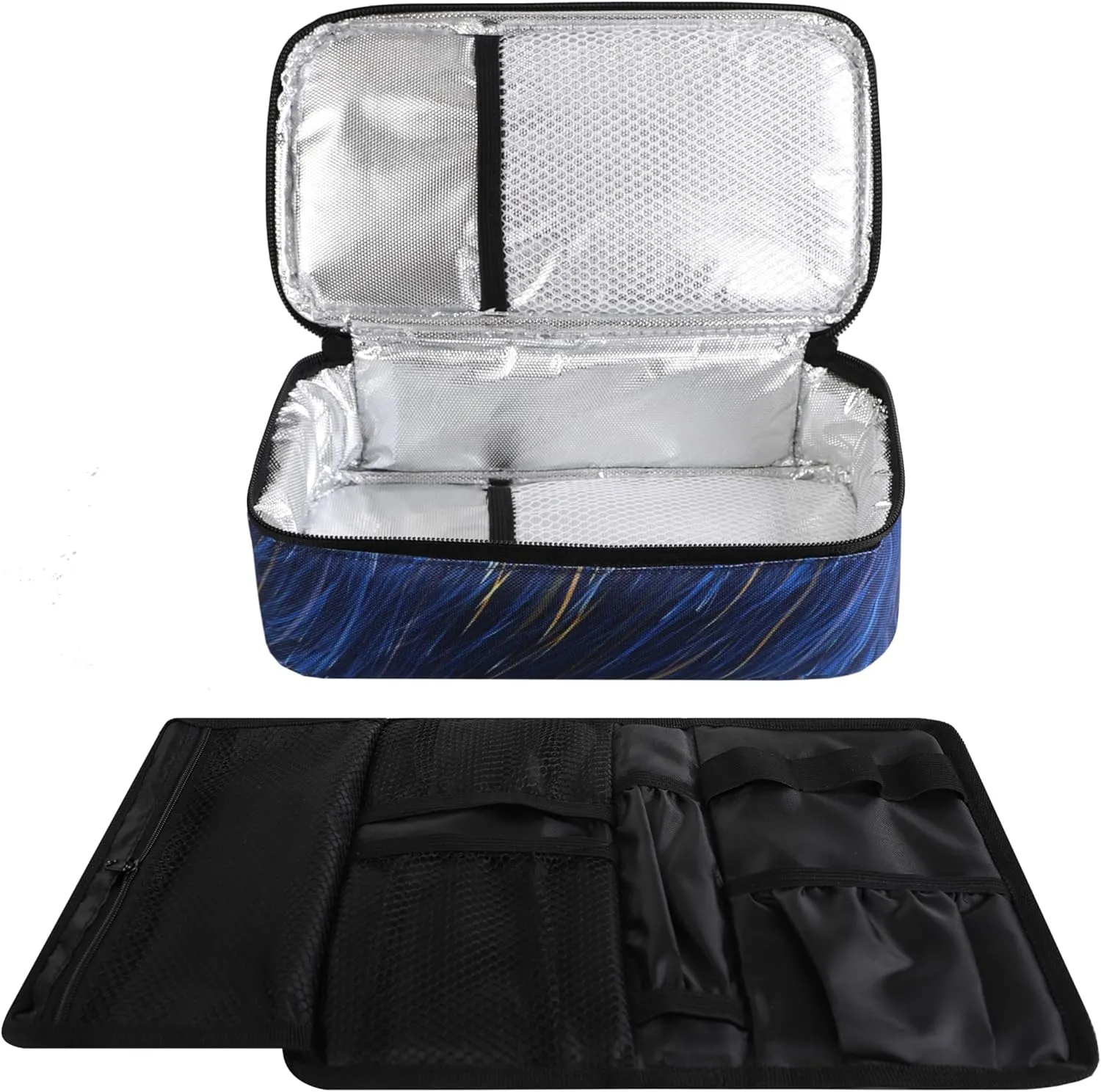 ALLCAMP Insulin Cooler Travel Case Diabetic Medication Cooler with 4 Ice Pack - Medical Cooler Bag Portable and Reusable Blue (9X 4.72x 3.14 inches)