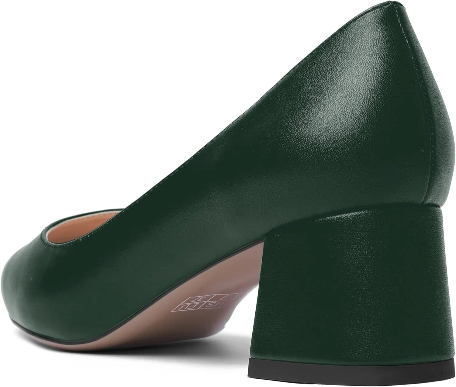 AMBELIGHT Womens Pointed Toe Casual Block Office Matte Slip On Chunky Low Heel Pumps Shoes 2 Inch