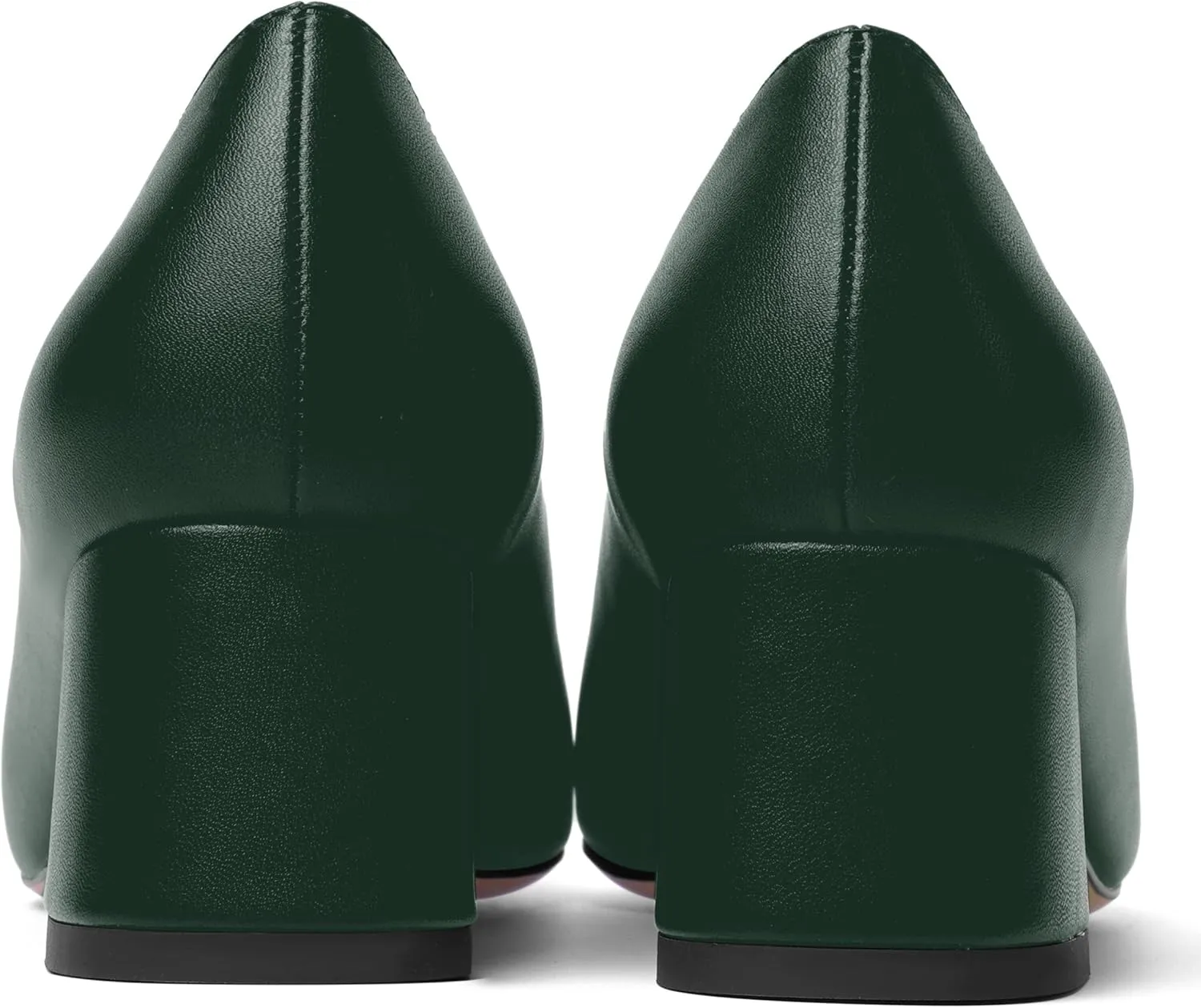 AMBELIGHT Womens Pointed Toe Casual Block Office Matte Slip On Chunky Low Heel Pumps Shoes 2 Inch