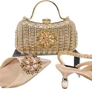 Artistic Mixed Pattern Pointed Toe Pumps and Geometric Handbag Matching Set for Creative Womens Parties