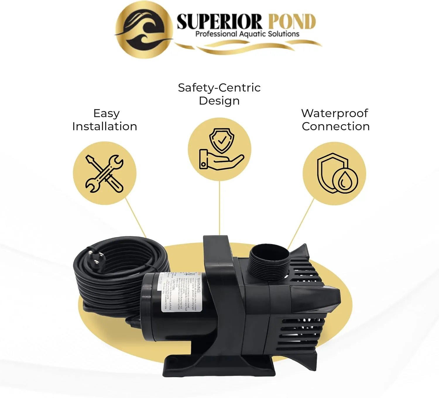 Asynchronous Submersible Pond Pump PA2500 2500 GPH “32 Foot Cord”