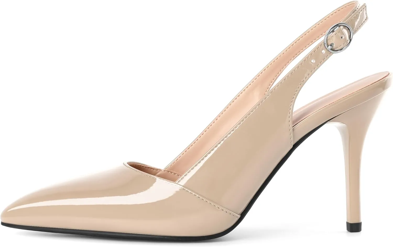 AUMOTED Women's Slingback D'Orsay Slip-on High Heels Pointed Toe Stiletto Ankle-Strap Heel Pump Dress Shoes 3.5 Inch
