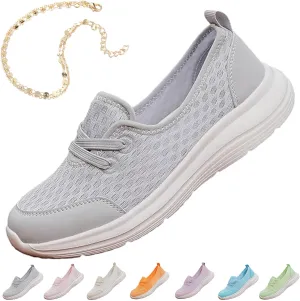 Azdealy Orthopedic Shoes, Women's Soft Sole Mesh Comfort Orthopedic Shoes, Casual Low-top Flat Slip on Walking Shoes (Gray, Adult, Women, 8.5, Numeric, US Footwear Size System, Medium)