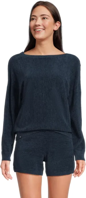 Barefoot Dreams® CozyChic Ultra Lite® Boatneck Pullover & Short Set, Marine, Medium