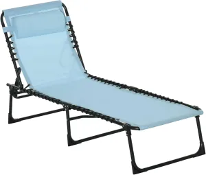 Beach-Camping Lounge-Chair Chaise-Outdoor Folding-Reclining - Tanning Chair Portable Adjustable Backrest Patio Poolside for Garden Lawn Backyard Picnics