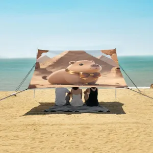 Beach Shade Tent with UPF50  UV Protection,Capybara and Pyramid Lightweight Camping Sun Shelter for Outdoor,Camping Trips, Fishing, Backyard,Picnics,Easy Set Up and Carry 9x10.5 FT