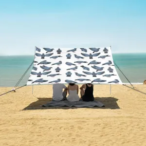 Beach Shade Tent with UPF50  UV Protection,Cartoon Rock Doves Bird Lightweight Camping Sun Shelter for Outdoor,Camping Trips, Fishing, Backyard,Picnics,Easy Set Up and Carry 9x10.5 FT