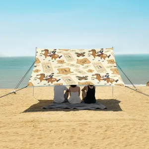 Beach Shade Tent with UPF50  UV Protection,Horse Racing Seamless Pattern Lightweight Camping Sun Shelter for Outdoor,Camping Trips, Fishing, Backyard,Picnics,Easy Set Up and Carry 9x10.5 FT