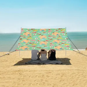 Beach Shade Tent with UPF50  UV Protection,Sumo Wrestlers Japanese Symbols Lightweight Camping Sun Shelter for Outdoor,Camping Trips, Fishing, Backyard,Picnics,Easy Set Up and Carry 9x10.5 FT