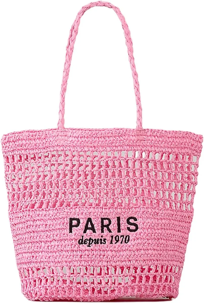 Beach Woven Crochet Bag for Women Straw Hobo Mesh Tote Knit Bags, for Daily Picnic Summer Holiday Travel Vacation