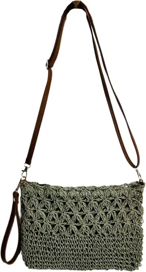 Beach Woven Crochet Bag for Women Straw Hobo Mesh Tote Knit Bags, for Daily Picnic Summer Holiday Travel Vacation