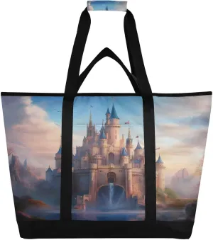 Beauty Castle Reusable Insulated Lunchbox Cooler Bag, Leakproof Kitchen Grocery Bag Collapsible Portable Cooler Tote Bag for Picnic, Camping, Office, Travel