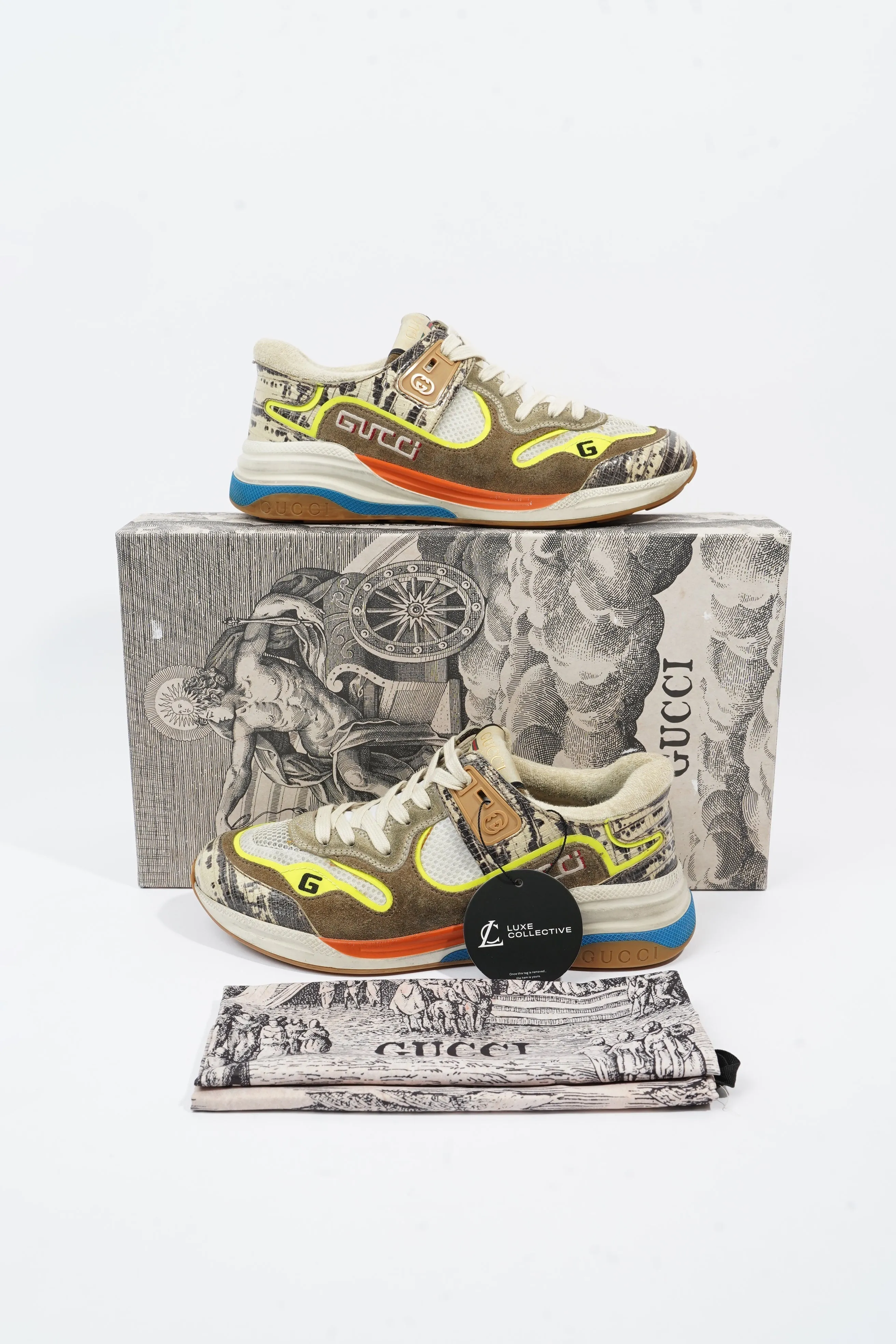 Beige / 37 Ultrapace Yellow Gucci EU Free returns Mesh UK Sneaker 4 Durable Brown /