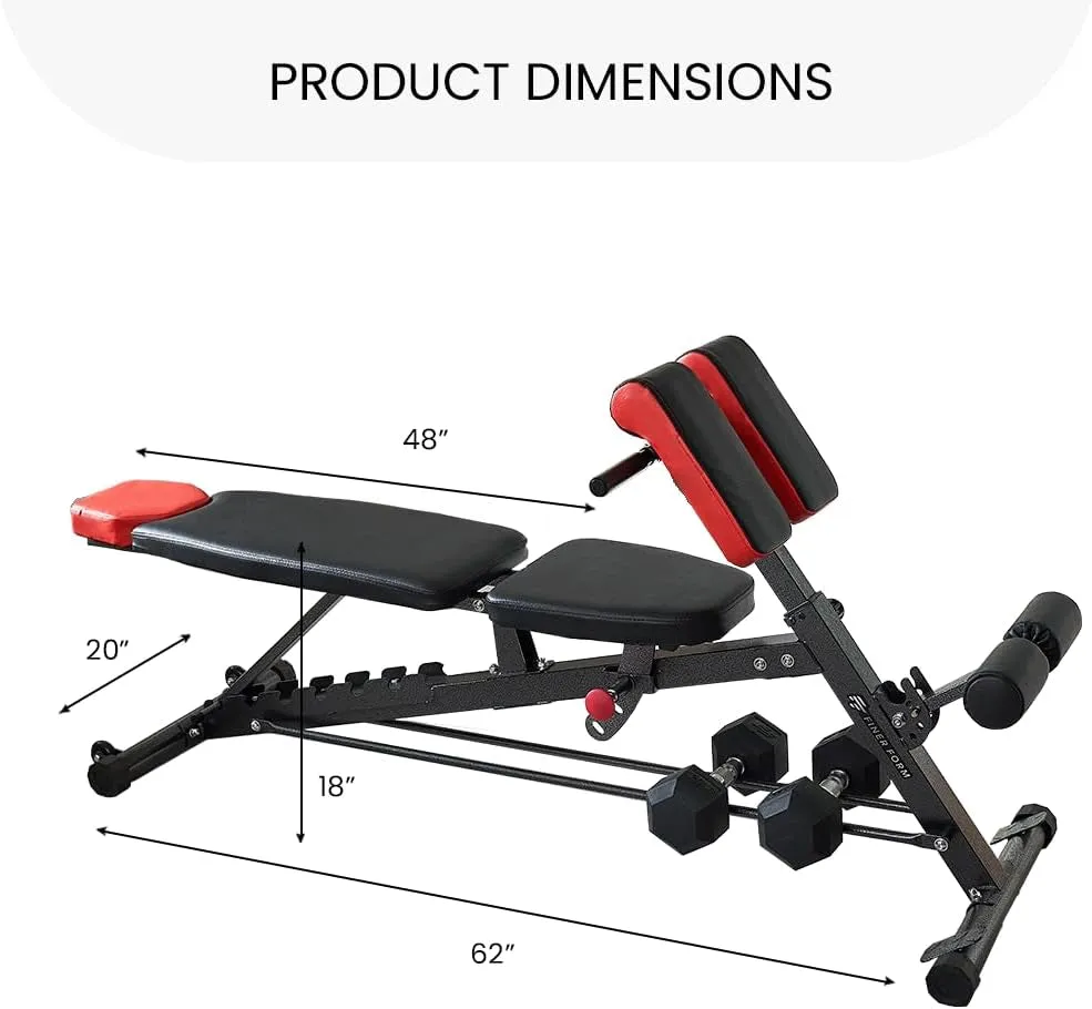 Bench – Full Decline Sit All-In-One for Adjustable Extension, Flat up Body Chair, Multi-Functional Workout Weight Bench, Bench Incline Outstanding value Hyper Back Bench, FID Ab Timely Roman