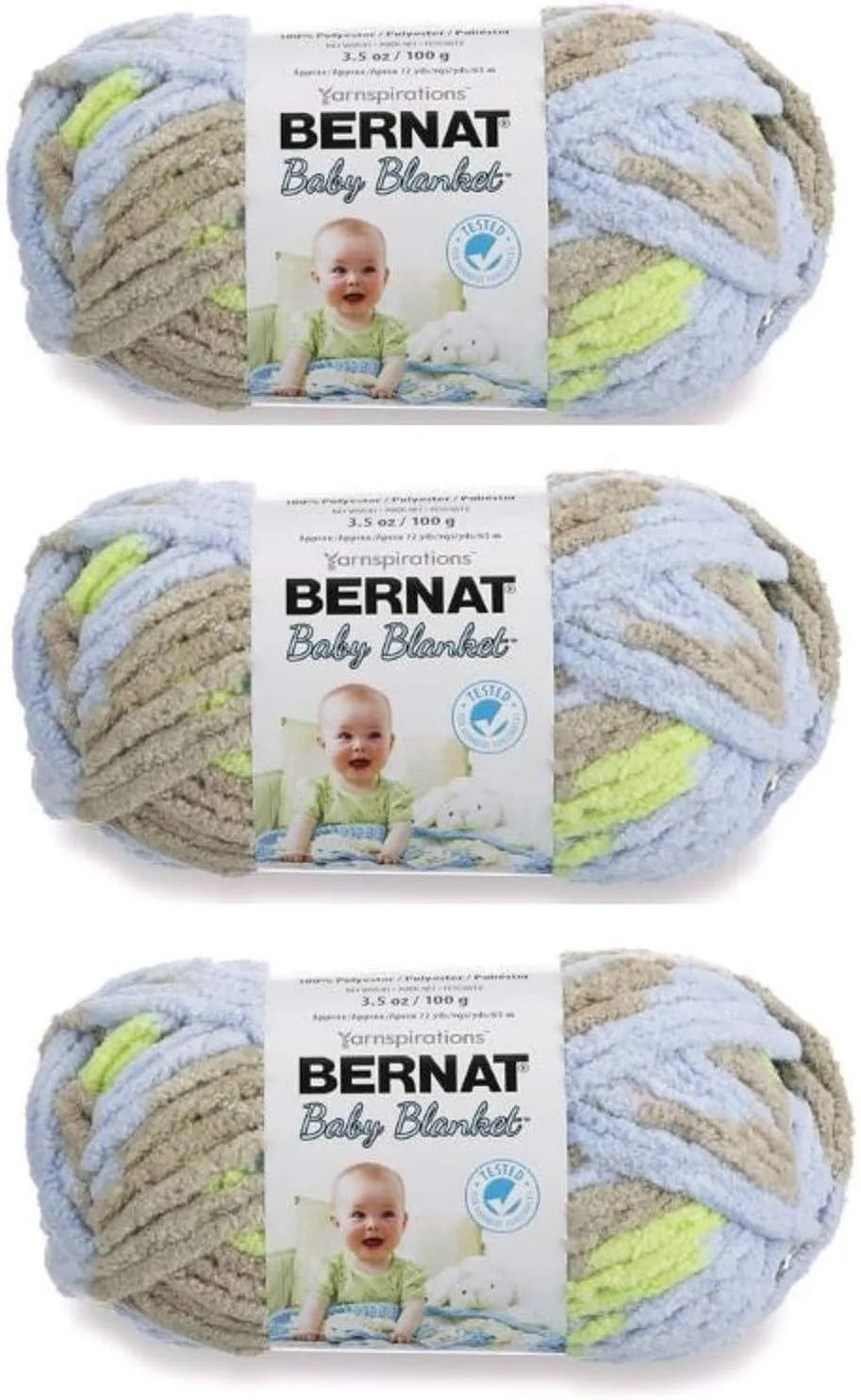 Bernat Baby Blanket Yarn (3-Pack) Little Boy Dove 161103-31173