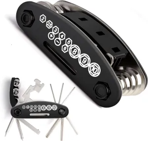 Bike Repair Tool Kit, 16 in 1 Bicycle Multitool Bike Tools Kit with Bike Tire Hex Spoke Wrench, Portable Mountain Bike Multi Tool Kit Set