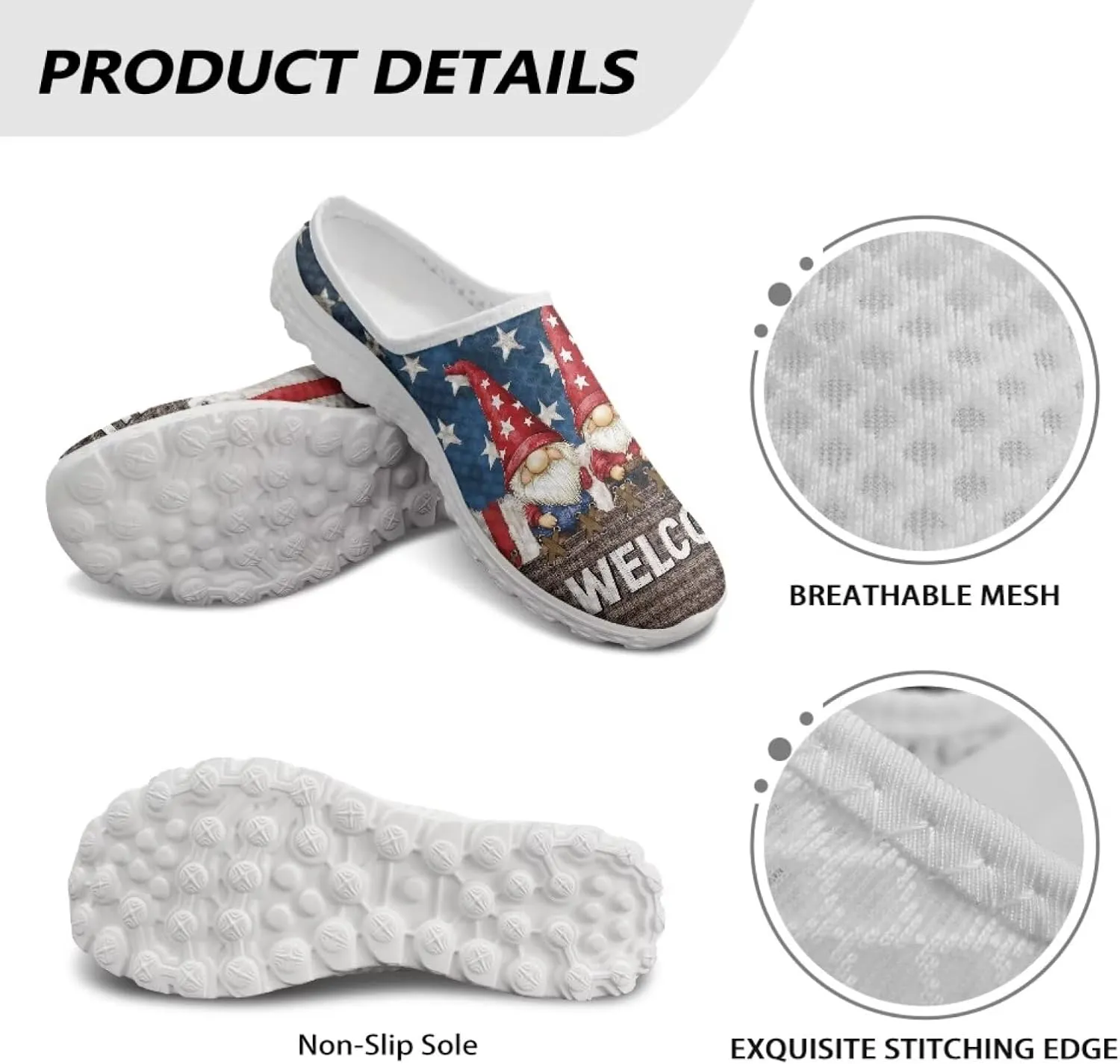 Binienty Mule Sneakers for Women Soft EVA Sole Anti-Slip Garden Clogs Fashion Slip on Loafers