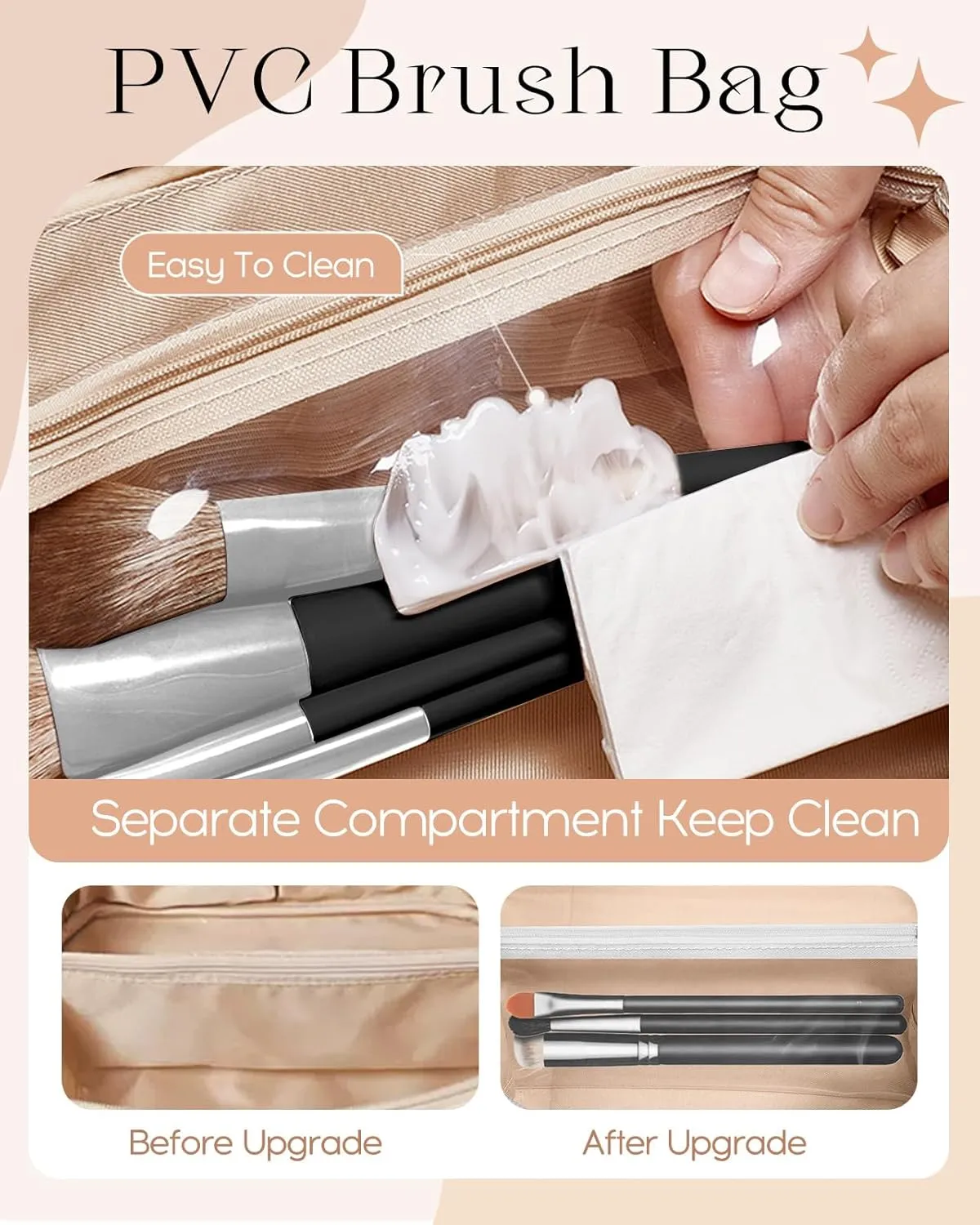 Bistup Makeup Bag Travel Cosmetic Bag Toiletry Make Up Bags Cute Women Large Capacity Big Medium Leather Abstract Aesthetic Portable Teen Girls Teenage Foldable Expandable Compact Open Flat Zip