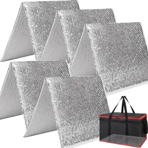 Bodaon 5PK Portable Insulation Board for 23" W x 14" D Food Delivery Bag，Uber Eats/Doordash Insulated Grocery XXXL-Bags Accessories，Reusable Shopping/Catering Carrier Keep Cooler Warm，Foldable Board
