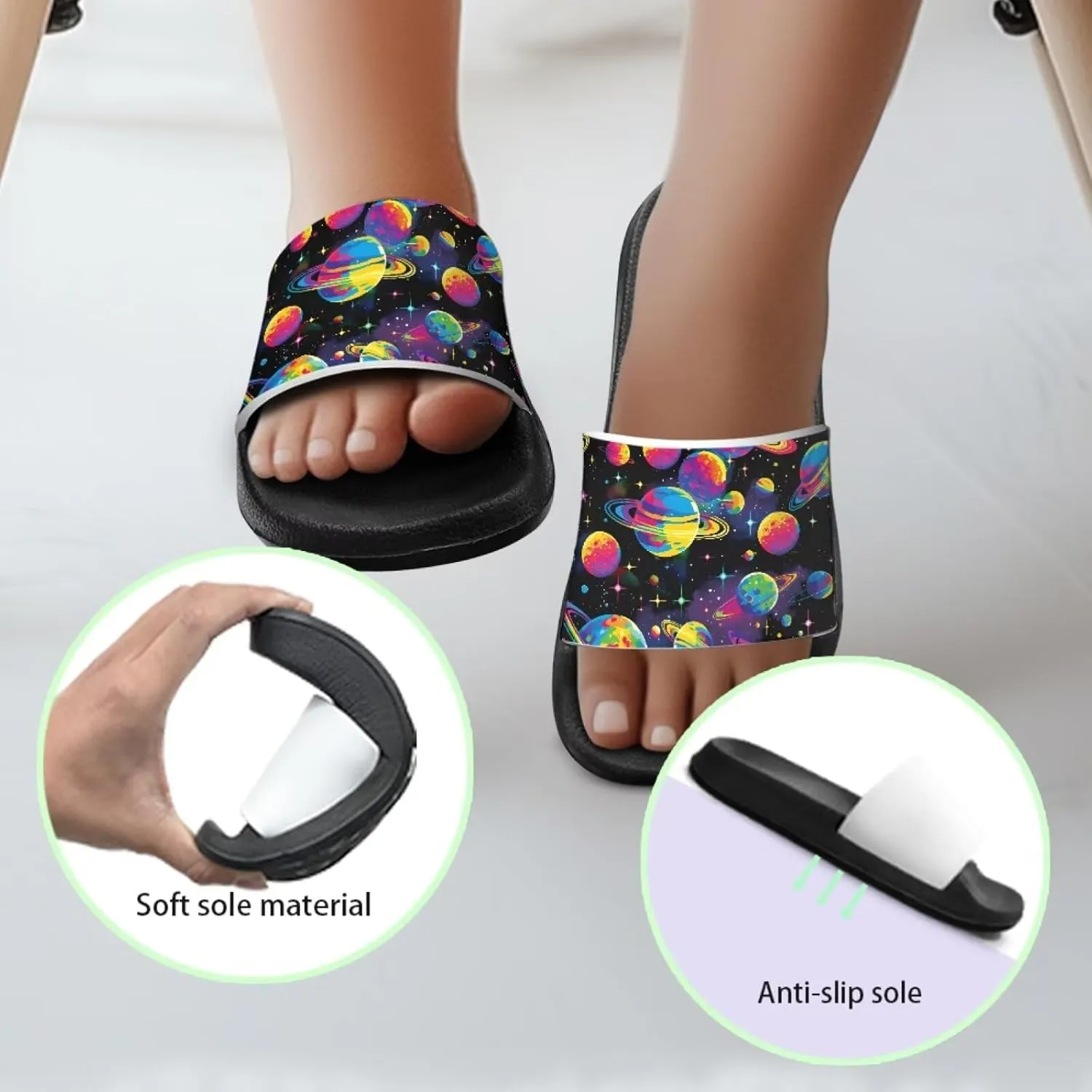Boys Shower Bath Shoes Children's Slippers Comfort Slide Sandals for Girls Soft Cushion Footbed House Sandals