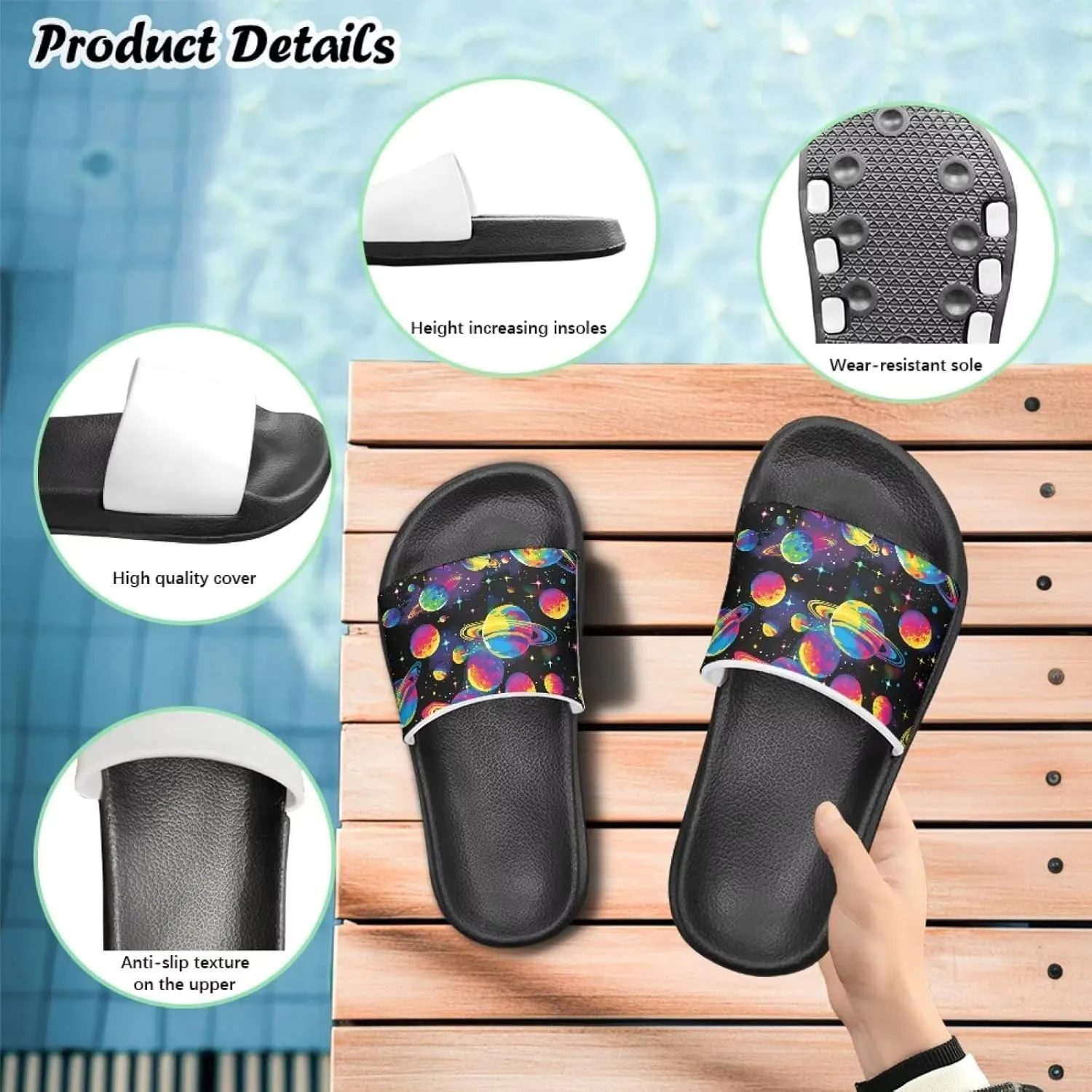 Boys Shower Bath Shoes Children's Slippers Comfort Slide Sandals for Girls Soft Cushion Footbed House Sandals