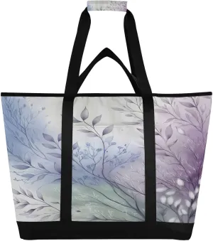 Branches with Purplish Leaves Reusable Insulated Lunchbox Cooler Bag, Leakproof Kitchen Grocery Bag Collapsible Portable Cooler Tote Bag for Picnic, Camping, Office, Travel