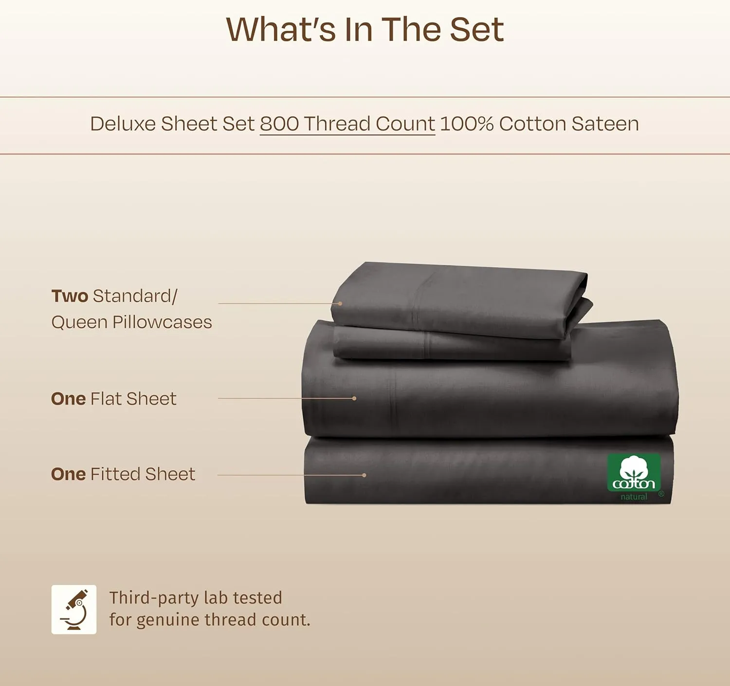 California Design Den Luxury 100% Cotton Sheets Queen Size - Buttery Soft 800 Thread Count Sateen- Beats Fake Egyptian Claim, Bedding Set with Durable Deep Pocket Fitted Sheet (Grey)